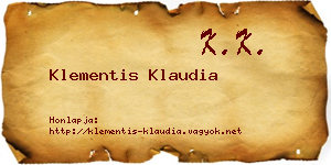 Klementis Klaudia névjegykártya