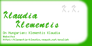 klaudia klementis business card